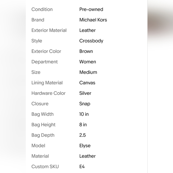 Michael Kors Women's Brown Elyse Saddle Bag Leather Crossbody - Picture 7 of 7